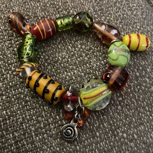 Glass Murano & Millefiori Glass Bead Bracelet